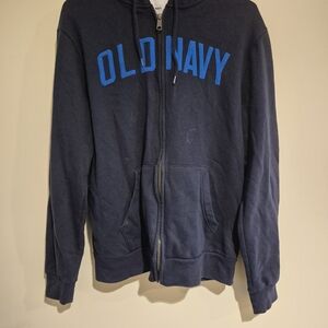 Old Navy Men's Dark Blue Zip-Up Sweater